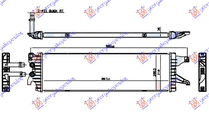 HLADNJAK MOTORA DODATNI 2.0 TDi (62/75KW) DIZEL (695x210x26)