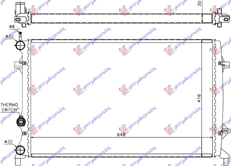 HLADNJAK MOTORA 1.8-2.0 BENZIN 650 x450 LEMLJEN