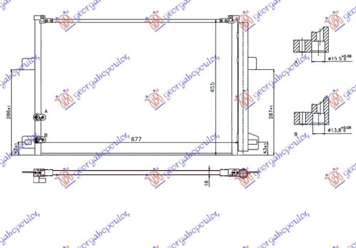 HLADNJAK KLIME ZA SVE MODELE BENZIN/DIZEL (640x440x16)