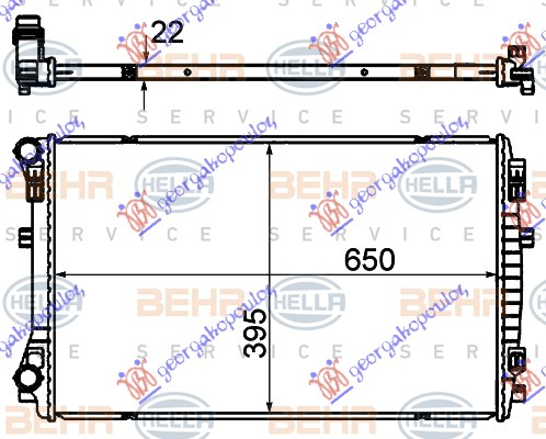 HLADNJAK MOTORA 1.0 Tsi/1.2/1.4 TFSi BENZIN - 1.6/2.0 TDi DIZEL (650x400) (MAHLE BEHR)