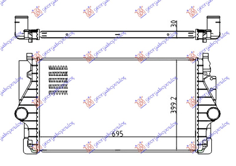 HLADNJAK INTERKULERA 2.5 TDi DIZEL (695x400x30)