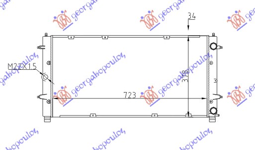 HLADNJAK MOTORA 1.8/2.0/2.5/2.8 BENZIN / 1.9/2.4 D/TD 2.5 TDI DIZEL (720x360x34) (MEHANICKI SPOJ)