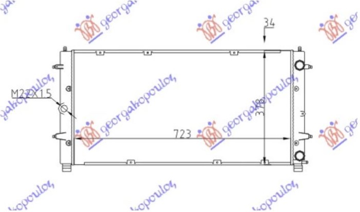 HLADNJAK MOTORA 1.8/2.0/2.5/2.8 BENZIN / 1.9/2.4 D/TD 2.5 TDI DIZEL (720x360x32) (LEMLJEN SPOJ)