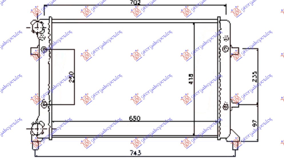 HLADNJAK MOTORA 1.4/1.6/2.0FSI-SDI (MAN/AUTO) (+AC) (65x41.5)