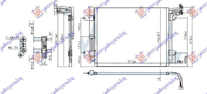 HLADNJAK KLIME 1.4 TSi BENZIN - 2.0 TDi DIZEL (540x450x16) 15-